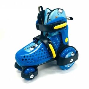 Blue and Yellow Adjustable Kids Roller Skates